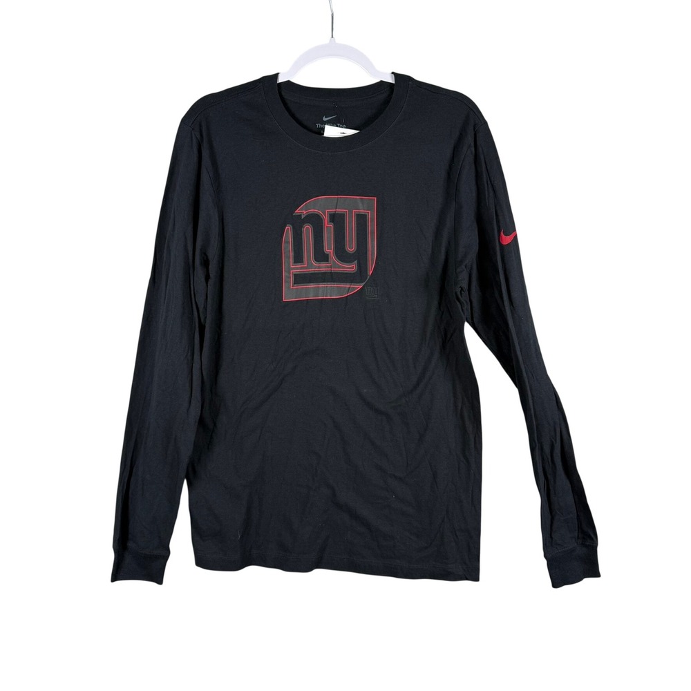 Nike Mens S New York Giants Long Sleeve T-Shirt Black NFL Team Apparel Football